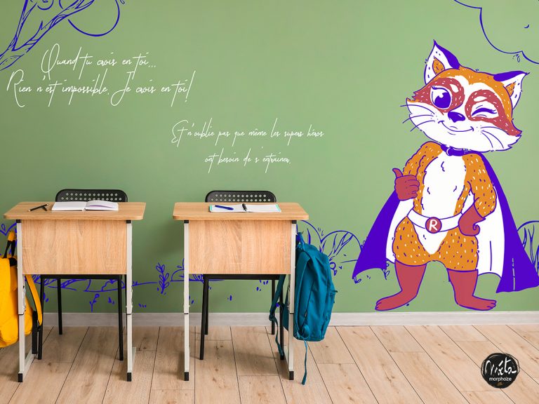 Fresco and large-format wall decoration for nursery, rehabilitation institute. Early childhood.