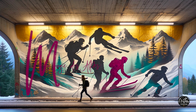 Mountain Sports Tunnel Wall Mural