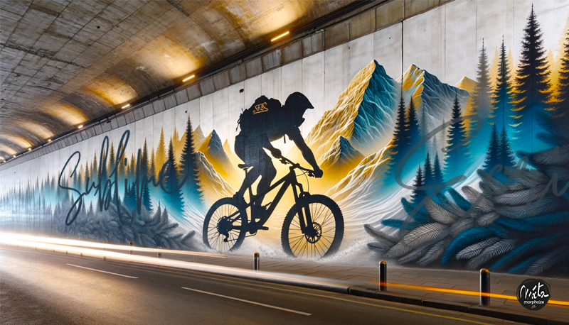 Mountain Bike Tunnel Wall Mural